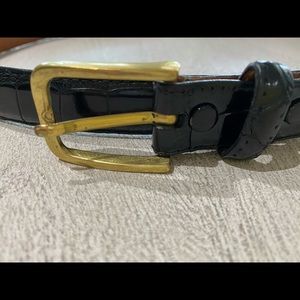 Brooks Brothers genuine alligator black belt